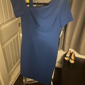 BySHANI One-Shoulder Asymmetrical Crepe Dress Size 6 Royal Blue  100% Polyester